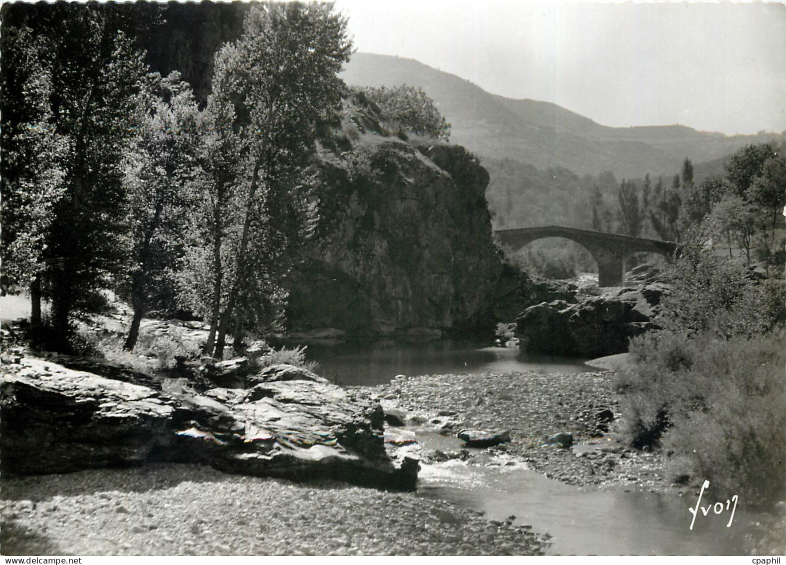 CPM Florac Lozere Le Pont de Barre et le rocher des fees
