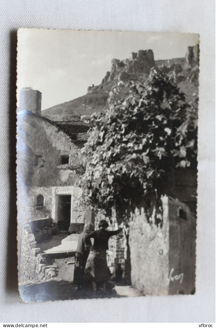 Cpm, Florac, un coin de la vieille ville et le rocher de Rochefort, Lozère 48