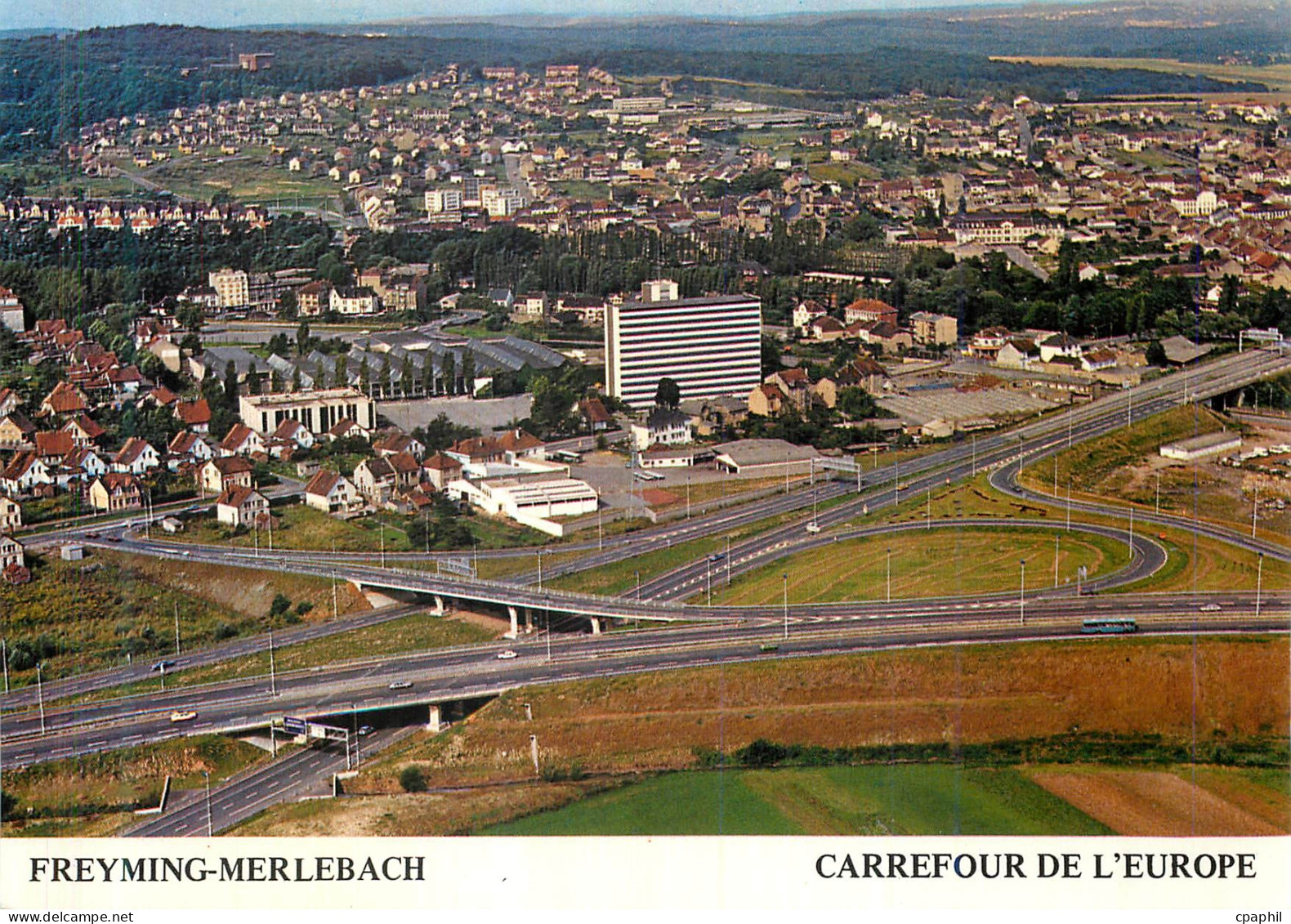 CPM Freyming Merlebach Carrefour de l'Europe Vue Aerienne