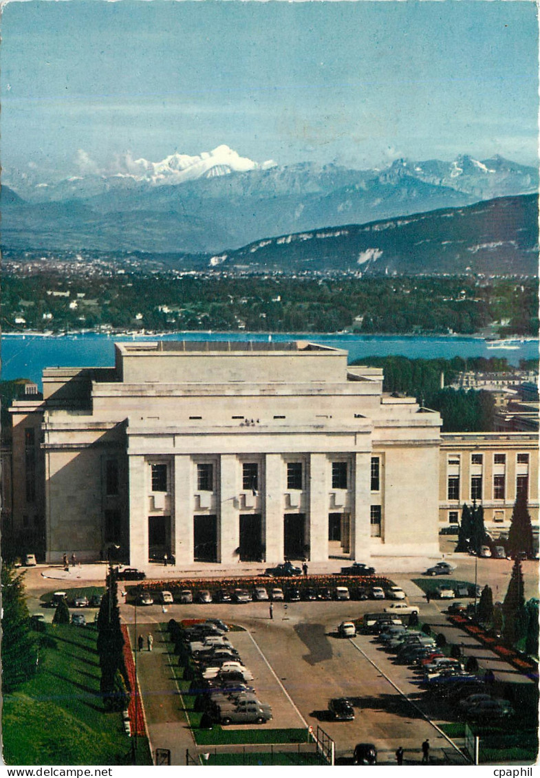 CPM Geneve le palais et le mont blanc (4810 m)