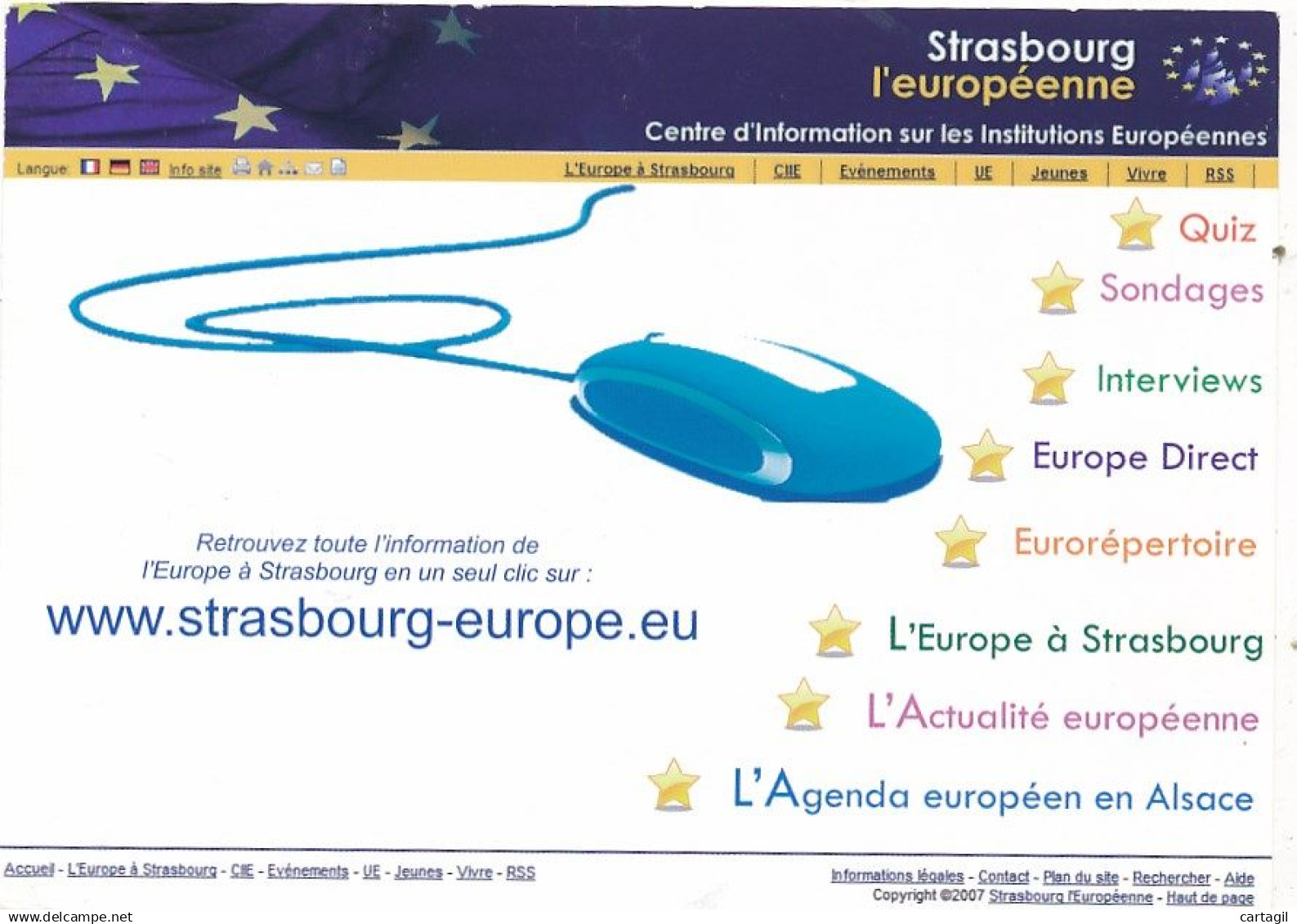 CPM GF-b270 -67-Strasbourg Carte de promotion des institutions européennes -Livraison offerte