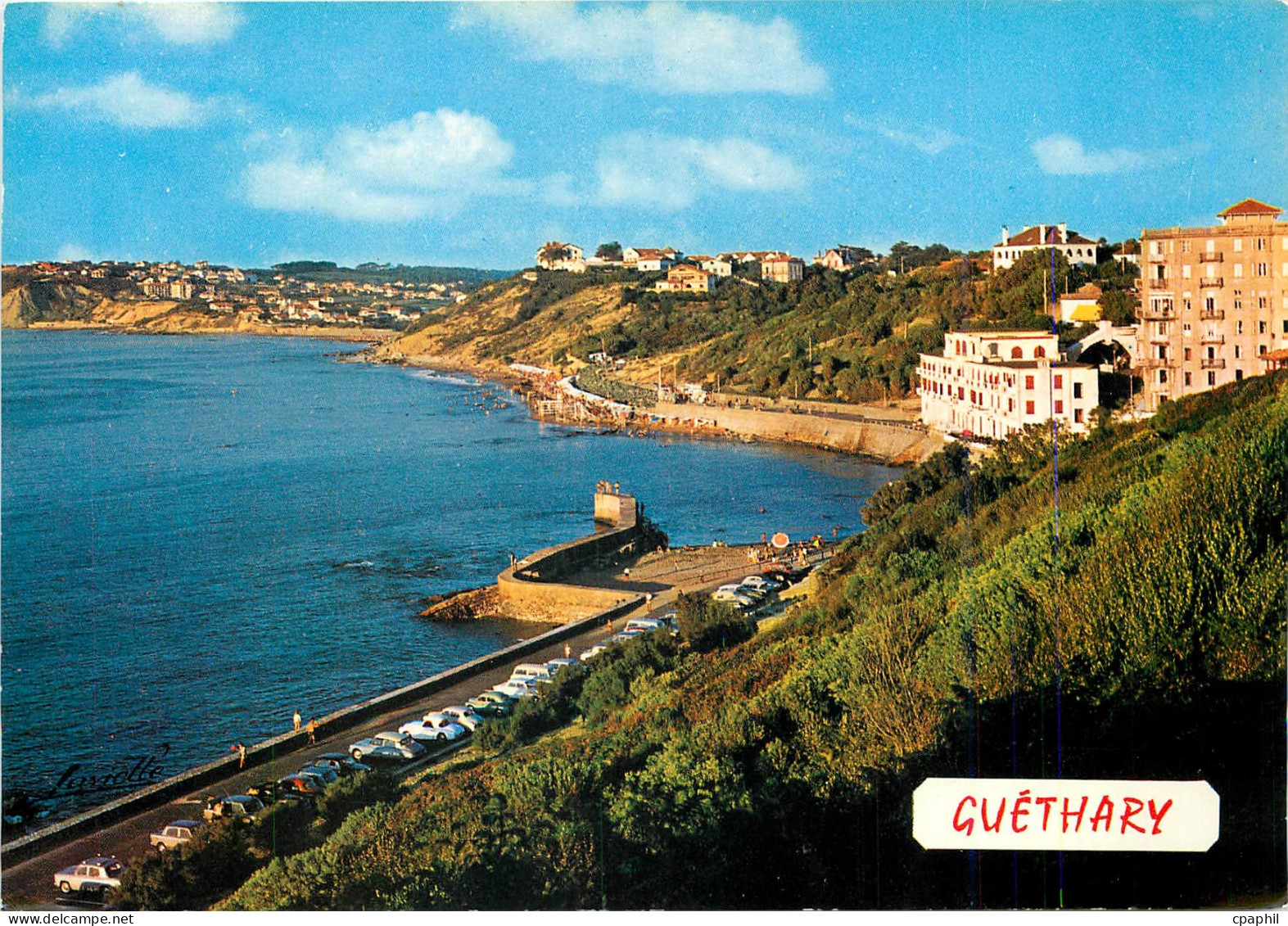 CPM Guethary Vue generale a maree haute Au fond Bidart