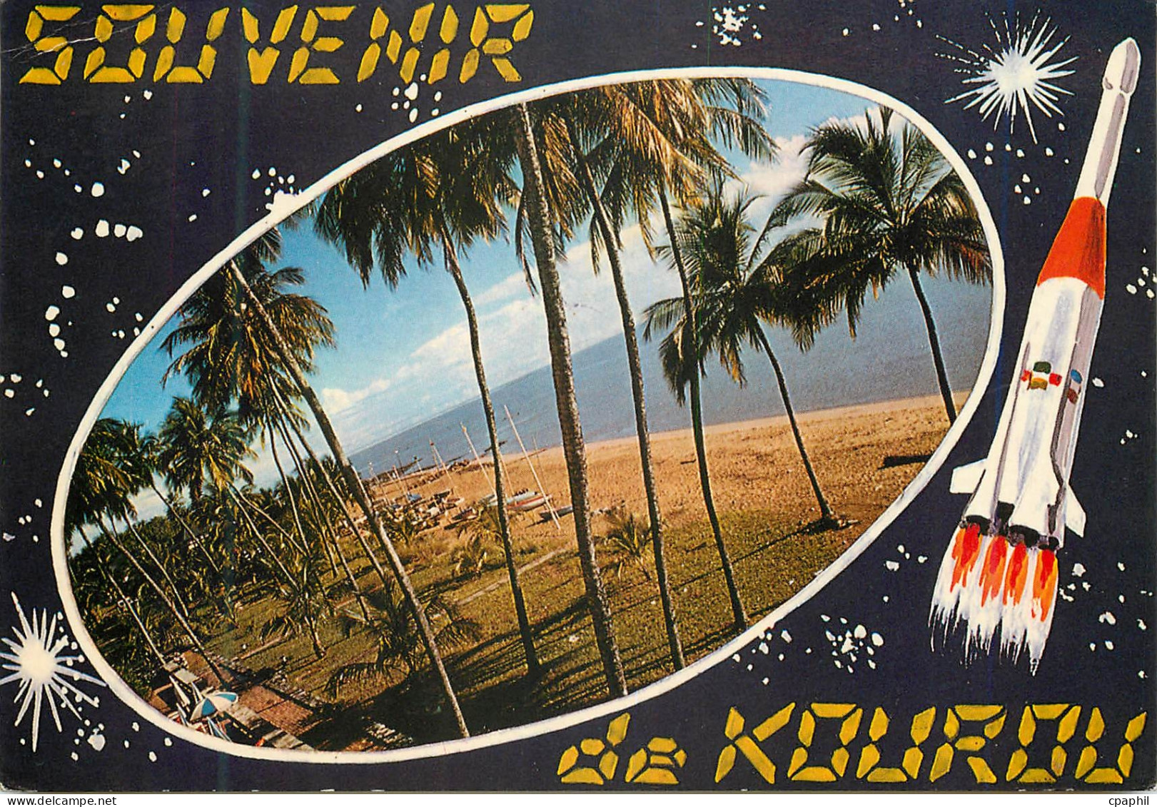 CPM Guyane Francaise Cayenne Souvenir de Kourou Fusee Ariane Espace