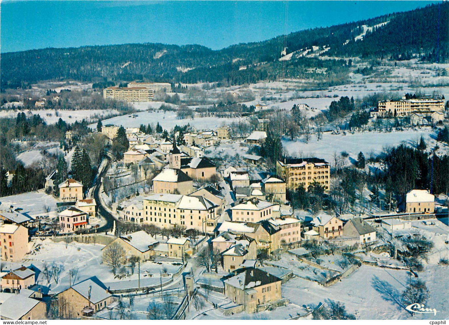 CPM Hauteville Lompnes (Ain) vue generale aerienne d'hiver route de tenay