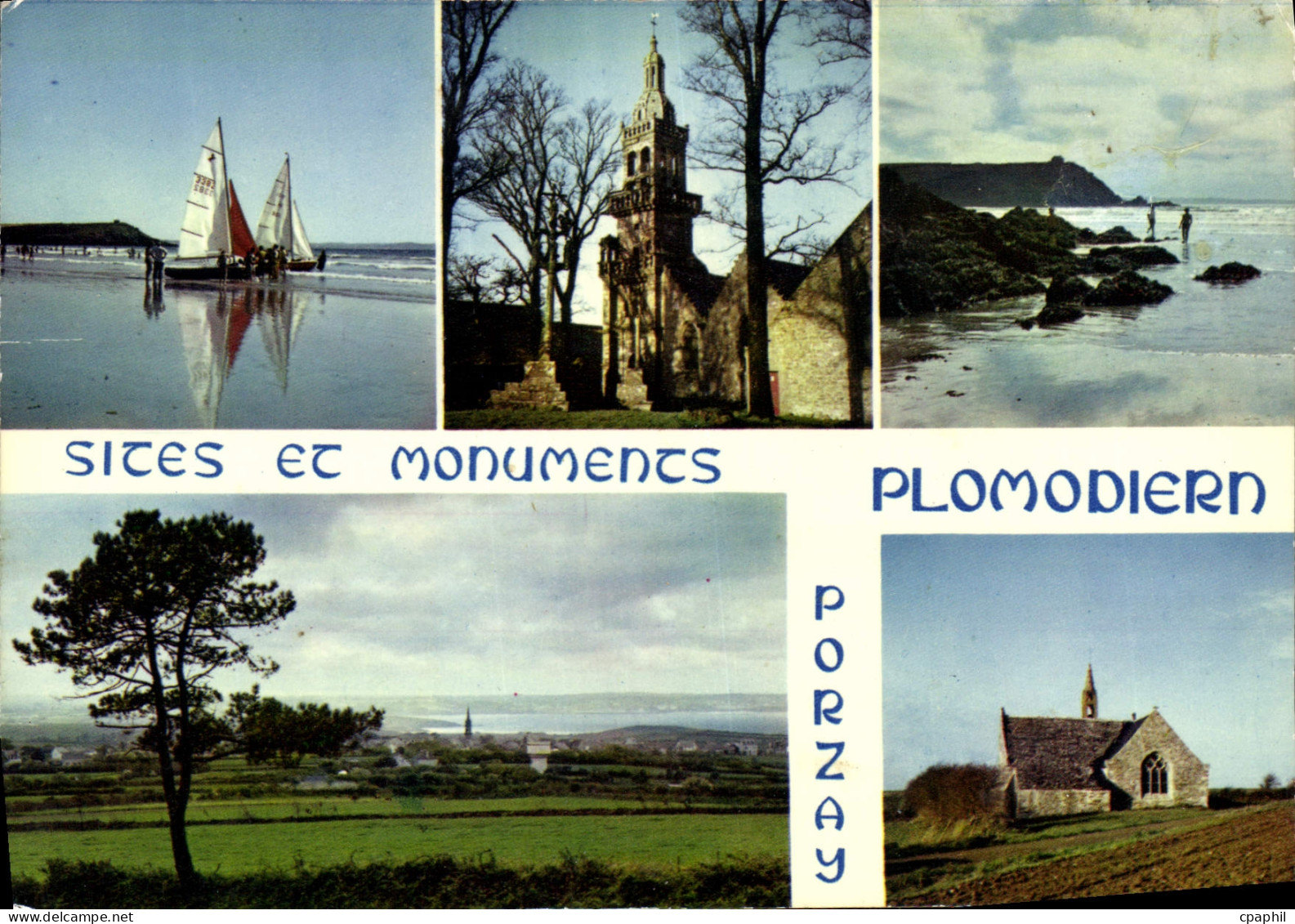 CPM La Bretagne en Couleurs Plomodiern Sainte Marie du Menez Hom et Saint Sebastien la baie de Douar