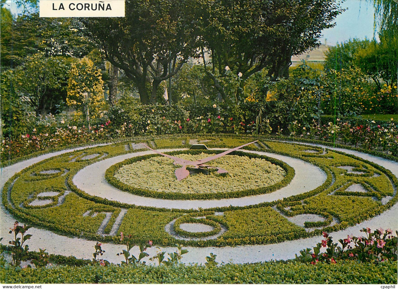 CPM La Coruna Horloge Floral