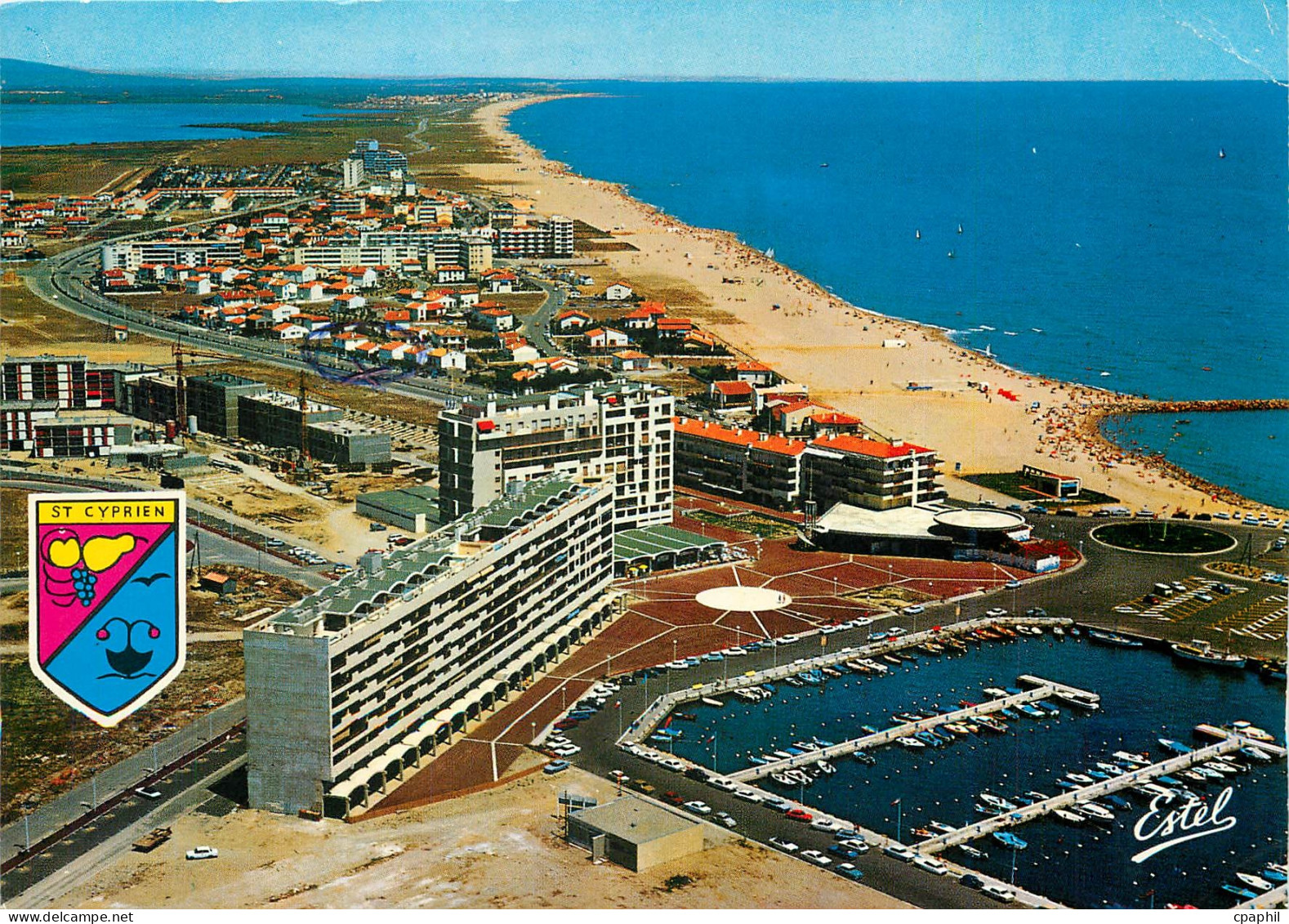 CPM La Cote Vermeille Saint Cyprien (Pyr Or) Vue aerienne le nouveau port Saint Cyprien et sa plage