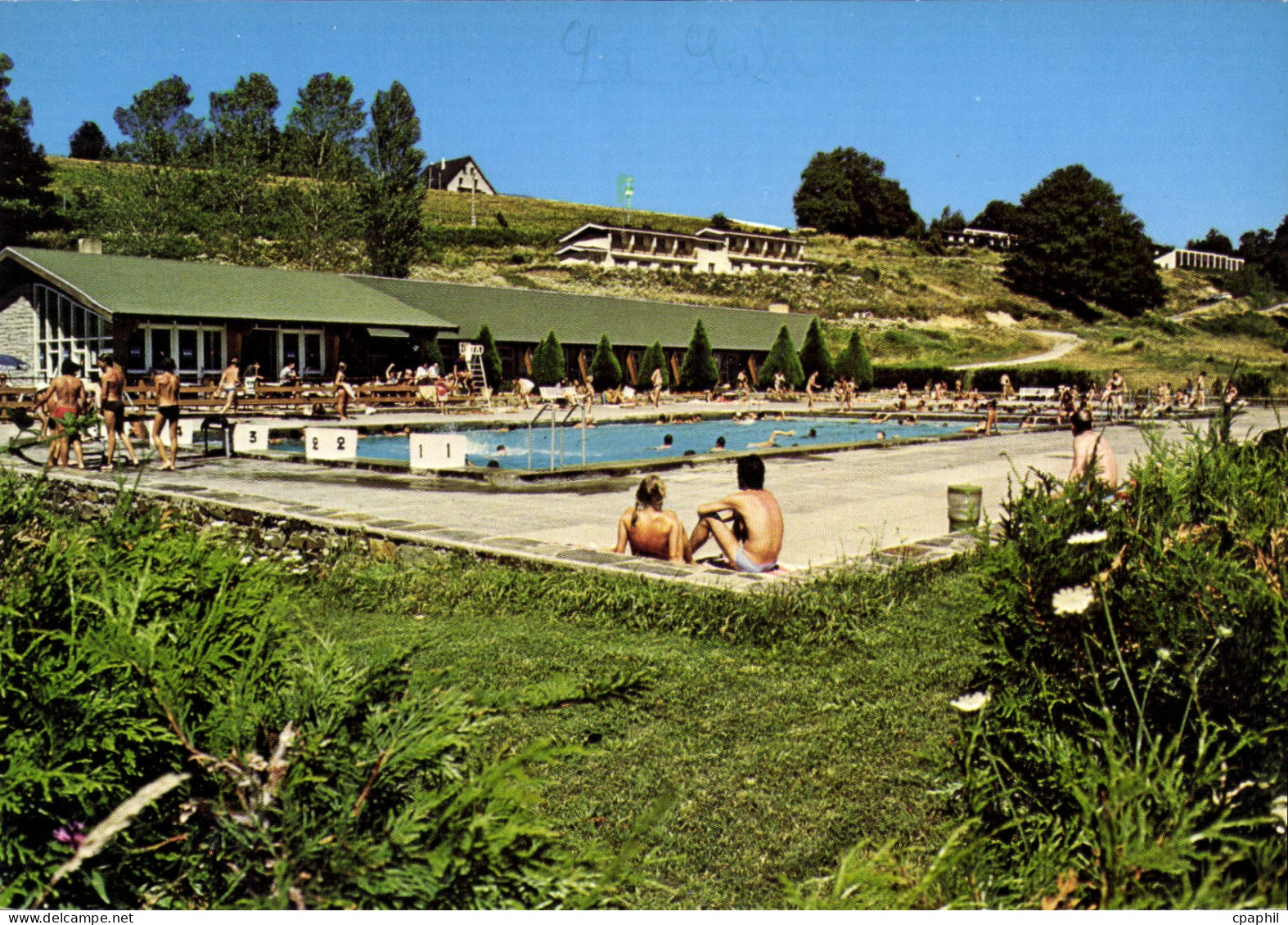 CPM La Salvetat sur Agout Piscine du lac de la Raviege station touristique et climatique Plages baig