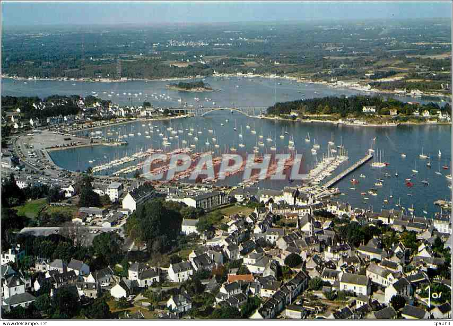 CPM La Trinite sur Mer Le port de plaisance le pont de Kerisper