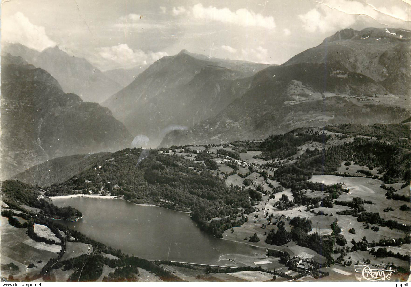 CPM Laffrey Isere Vue aerienne