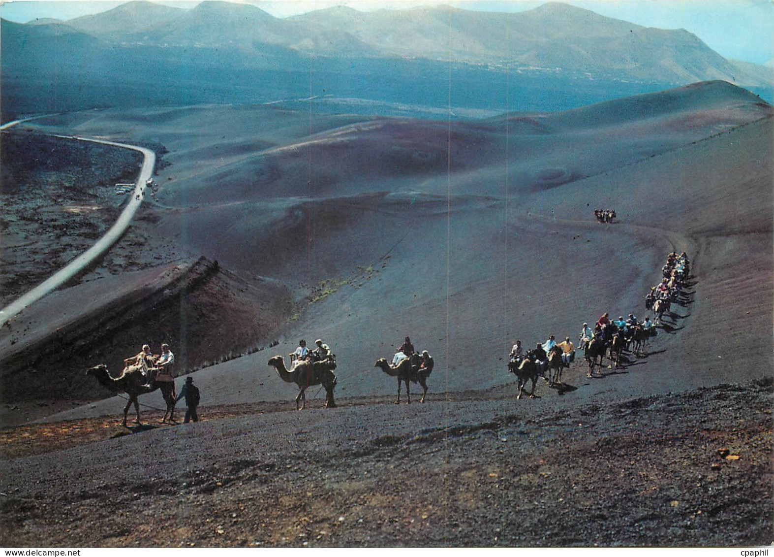 CPM Lanzarote montagne du feu caravane de chameaux