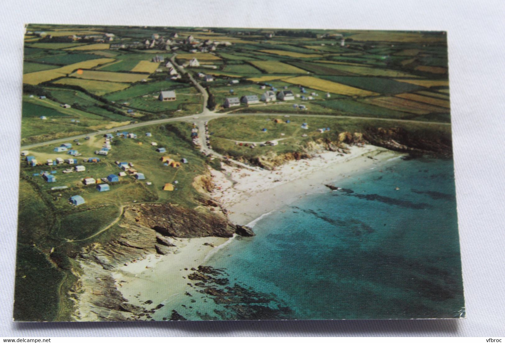 Cpm, le Conquet, Lochrist, vue aérienne sur la plage de Porsliogan, Finistère 29