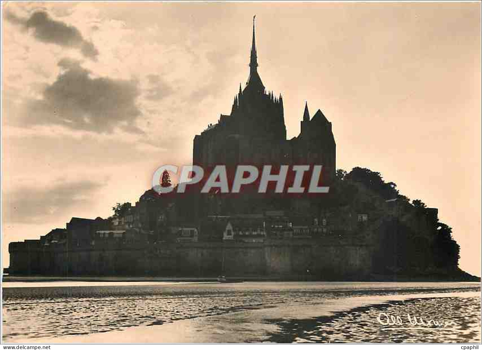 CPM Le Mont Saint Michel Manche Le Mont au crepuscule