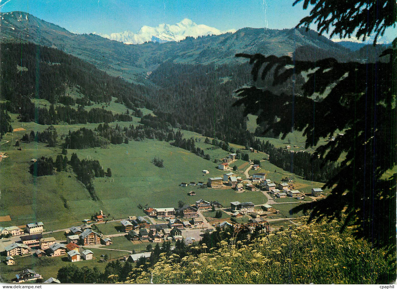 CPM Les Gets Vue Partielle de la Station et le Mont Blanc