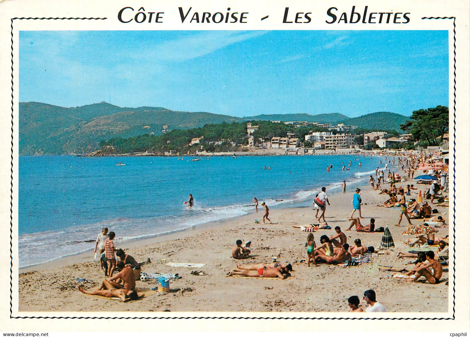 CPM les Sablettes (Commune de la Seyne sur Mer) Cote Varoise la Plage au Fond le Cap Sicie