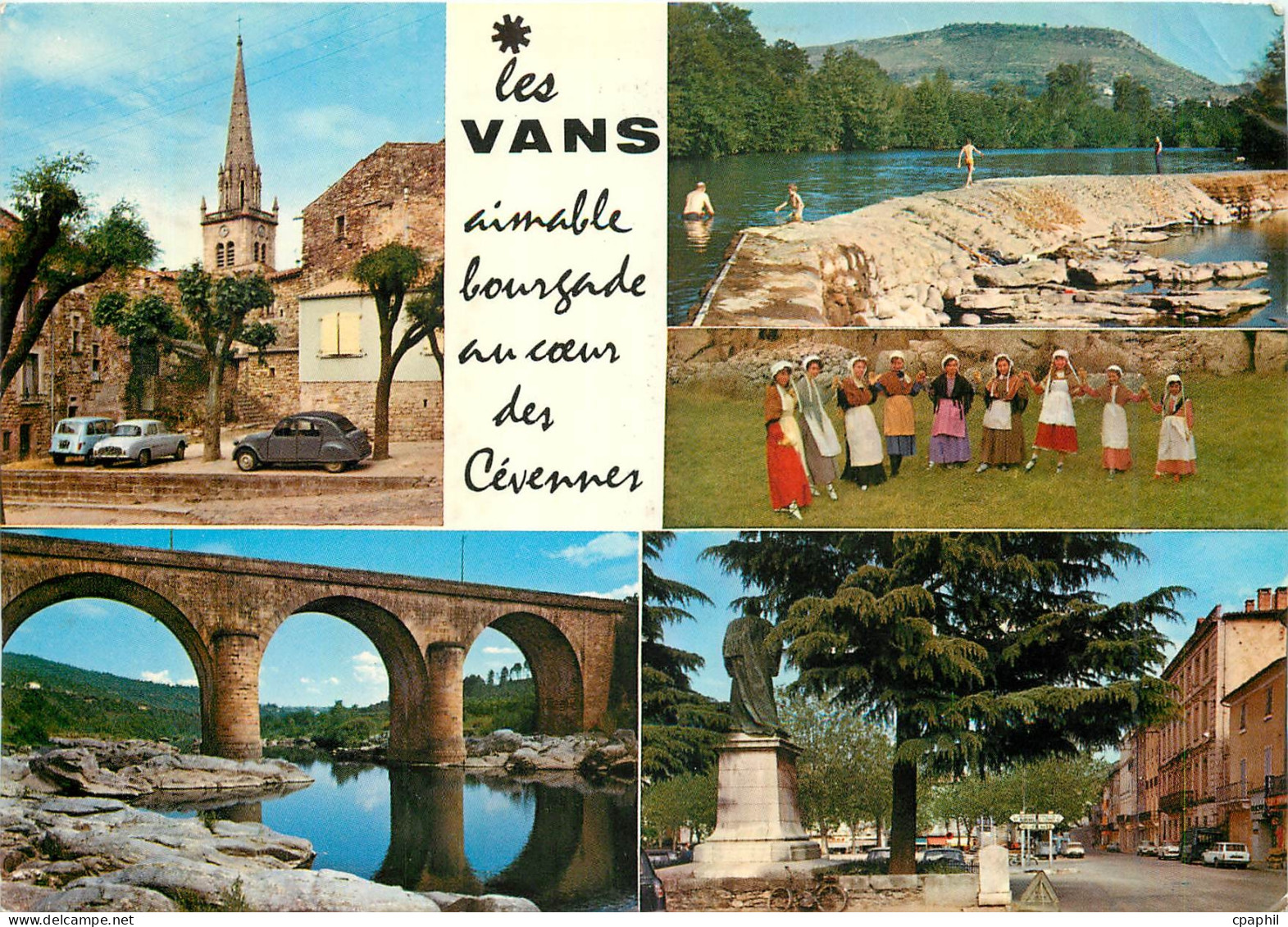 CPM Les Vans Ardeche Vue sur l'Eglise Le Chassezac