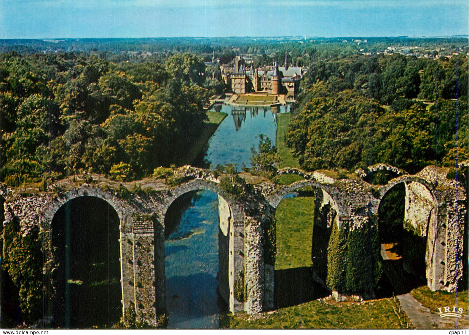 CPM Maintenon Le Chateau L Aqueduc Vue d avion