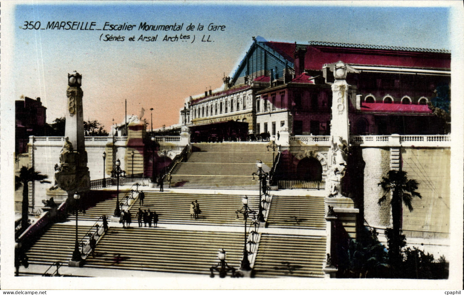 CPM Marseille Escalier Monumental de la Gare