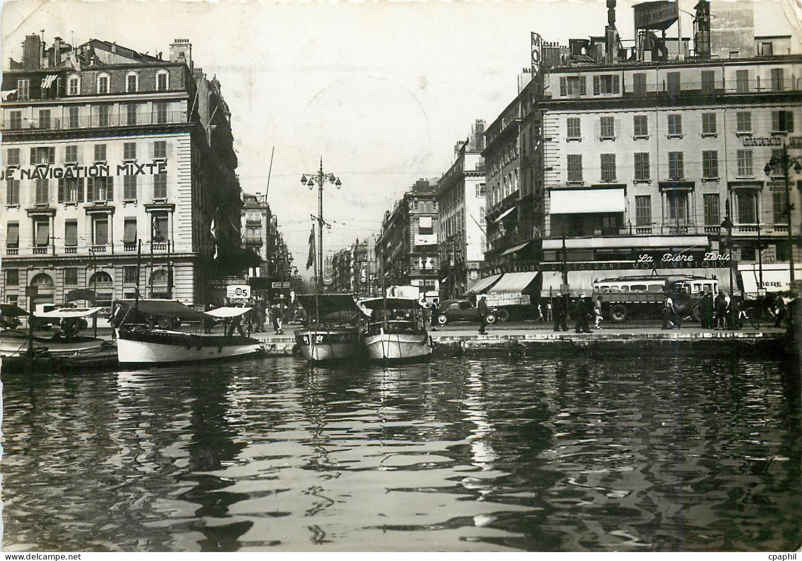CPM Marseille La Canebiere Bateaux