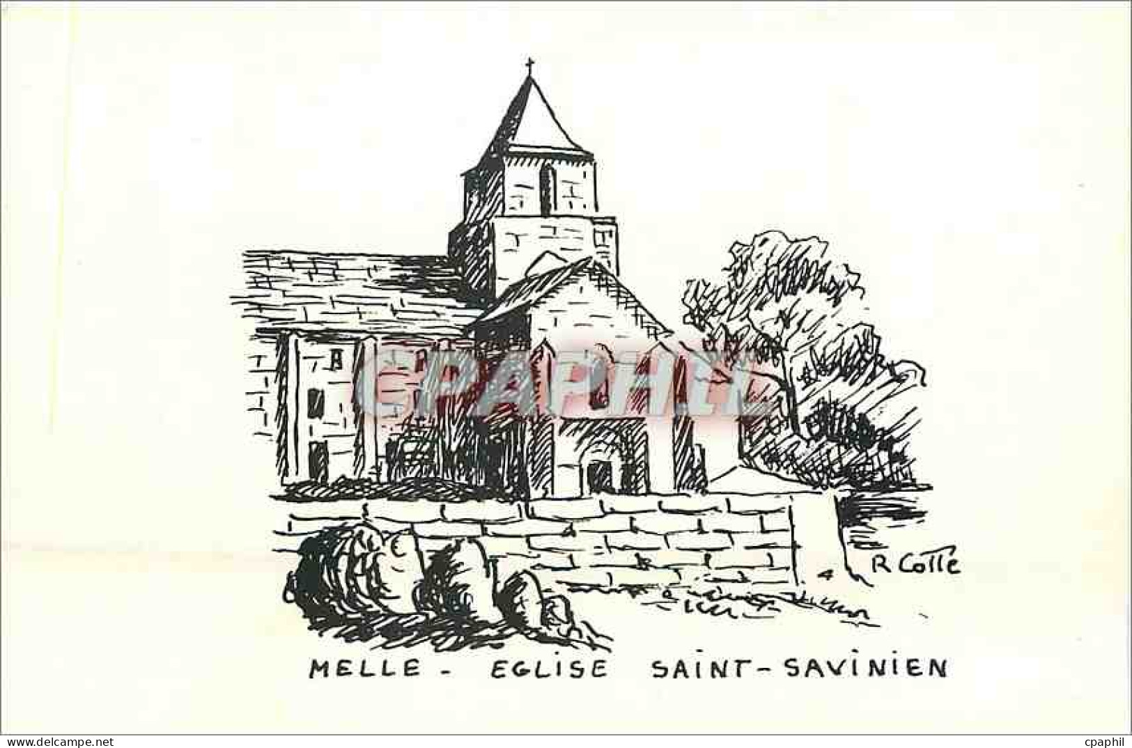 CPM Melle Eglise Saint Savinien