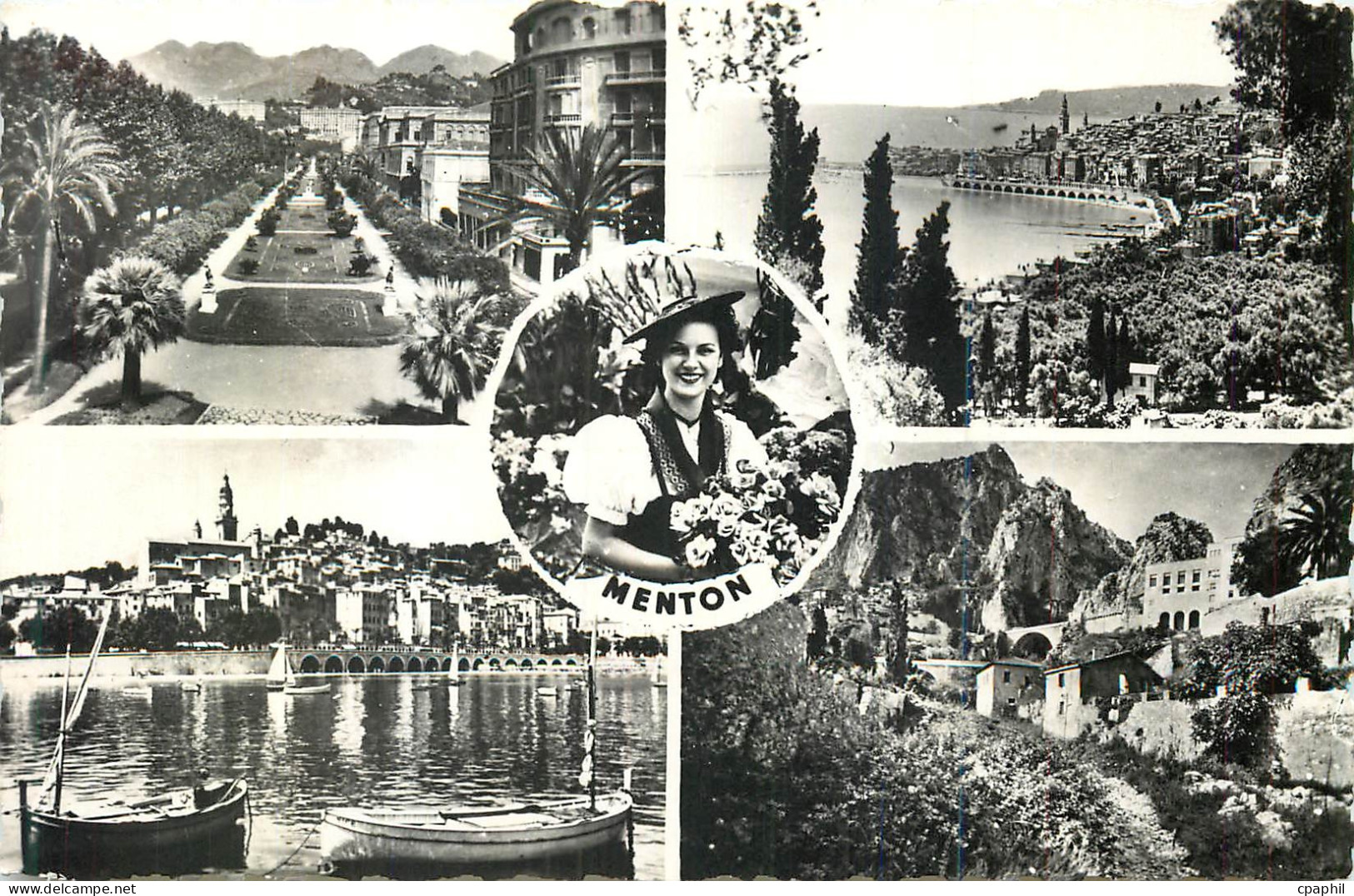CPM Menton les Jardins Menton Vue de Garavan