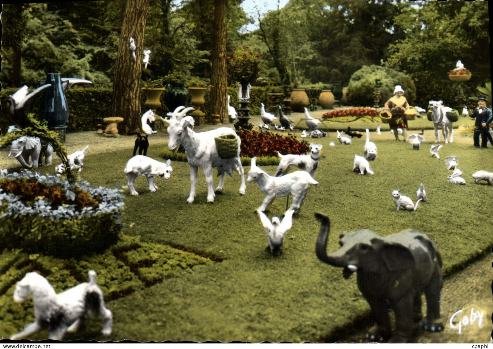 CPM Mesnil De Bavent Epis Normands Vases Et Animaux Pour Interieurs Parcs Et Jardins Elephant Chevre Chat Ane Mule Lapin