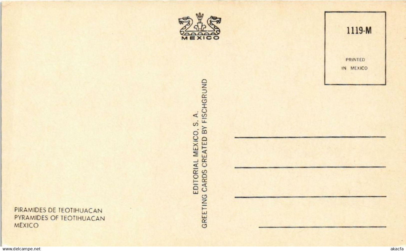 CPM MEXICO Piramides de TEOTIHUACAN MEXICO (640111)
