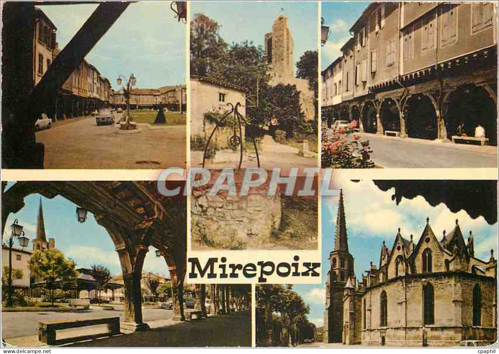 CPM Mirepoix Ariege Les Grands Couverts et l'eglise Saint Maurice