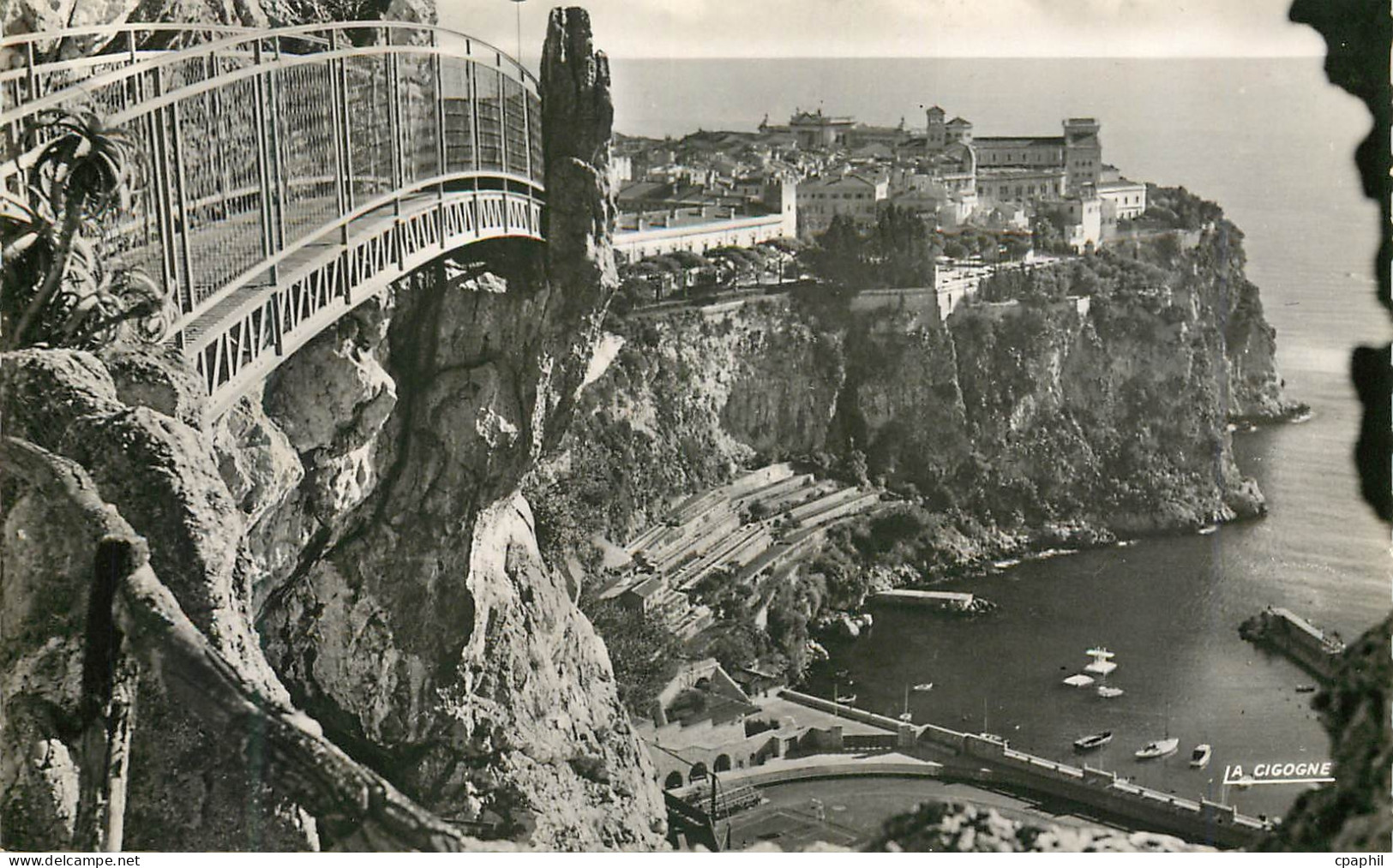 CPM Monaco Le rocher de Monaco et le Stade Louis II Vue pride du Jardin exotique
