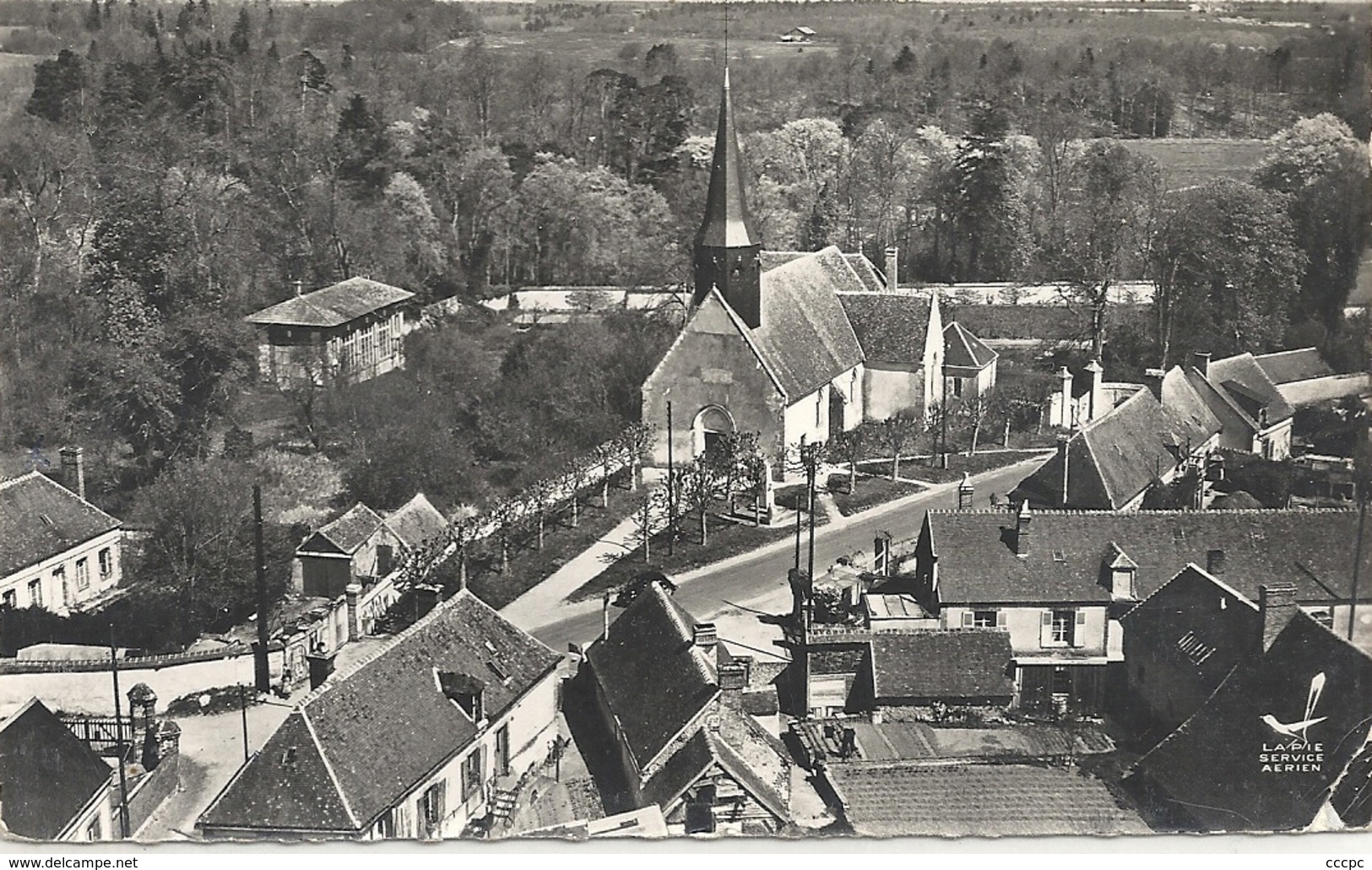 CPM Montigny-sur-Avre vue aérienne sur l'Eglise
