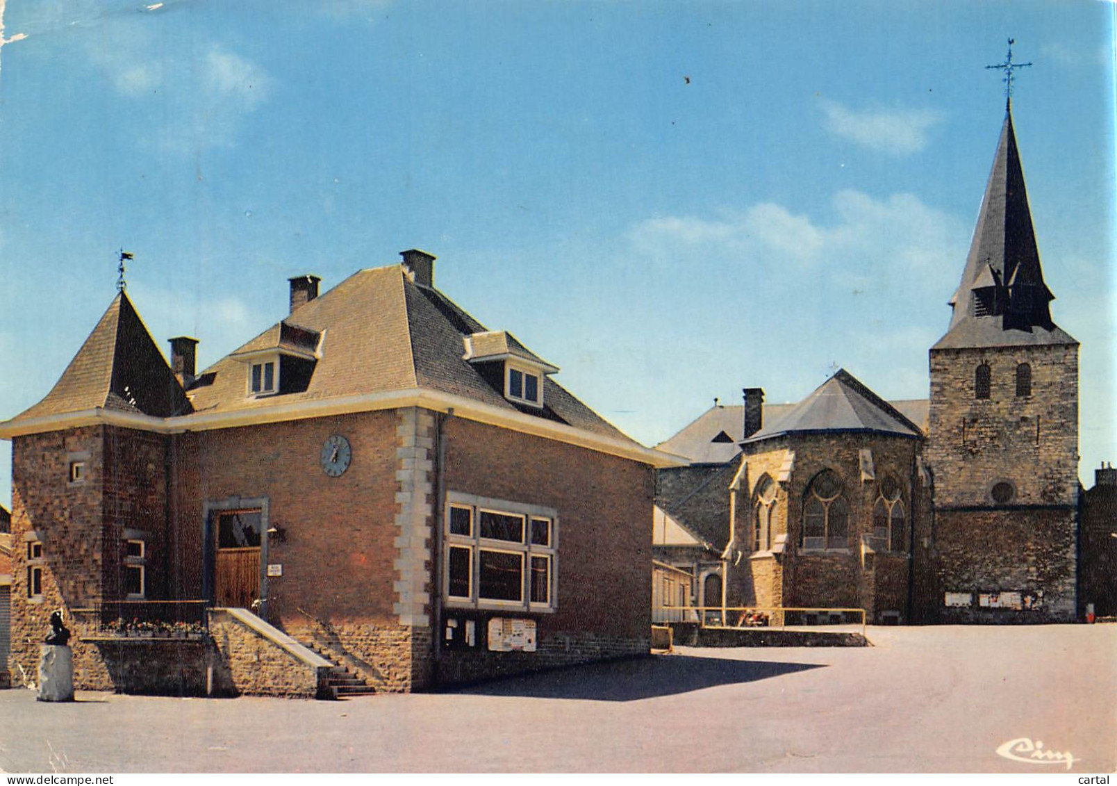 CPM -  NANDRIN - L'église et la Maison Communale