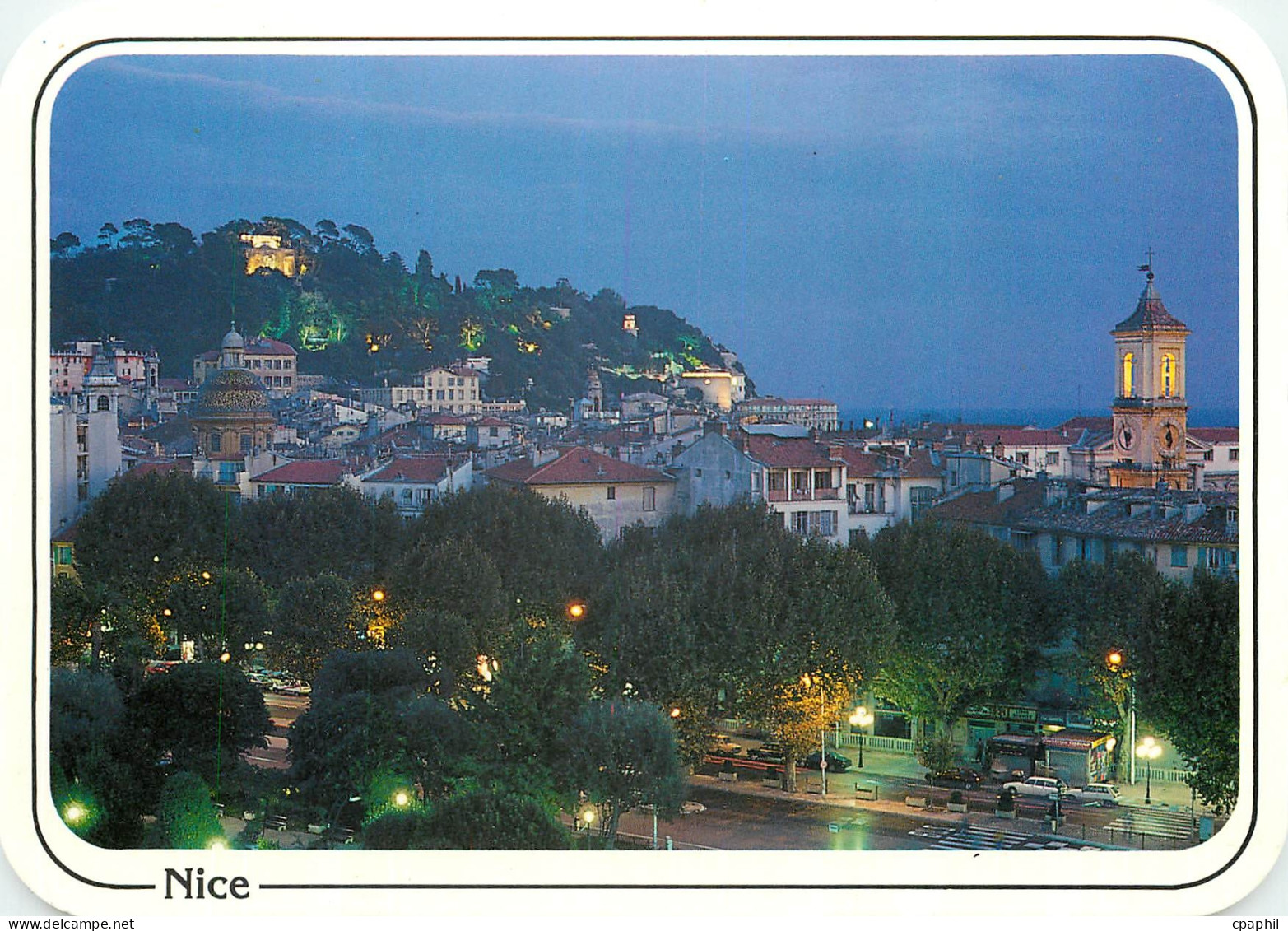 CPM Nice la nuit Le vieux Le Chateau
