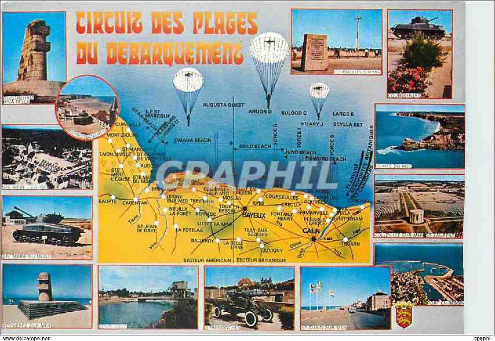 CPM Normandie France Circuit des plages du Debarquement Juin 1944 Militaria