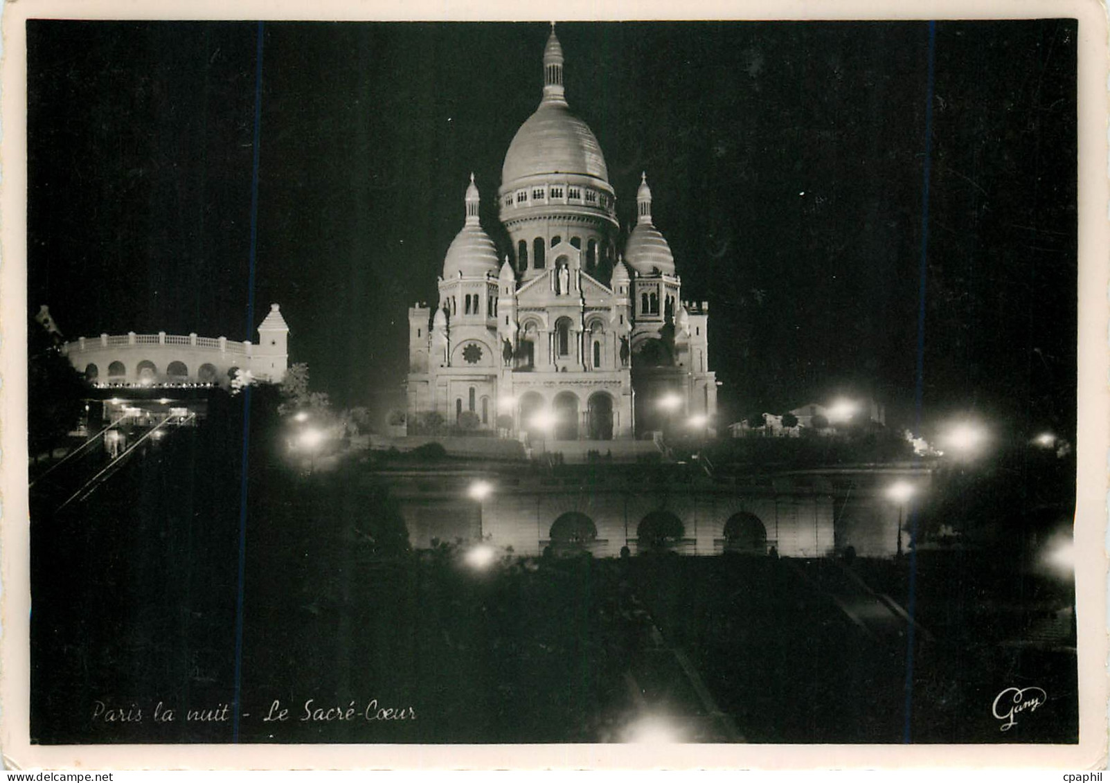 CPM Paris la nuit Le Sacre Coeur