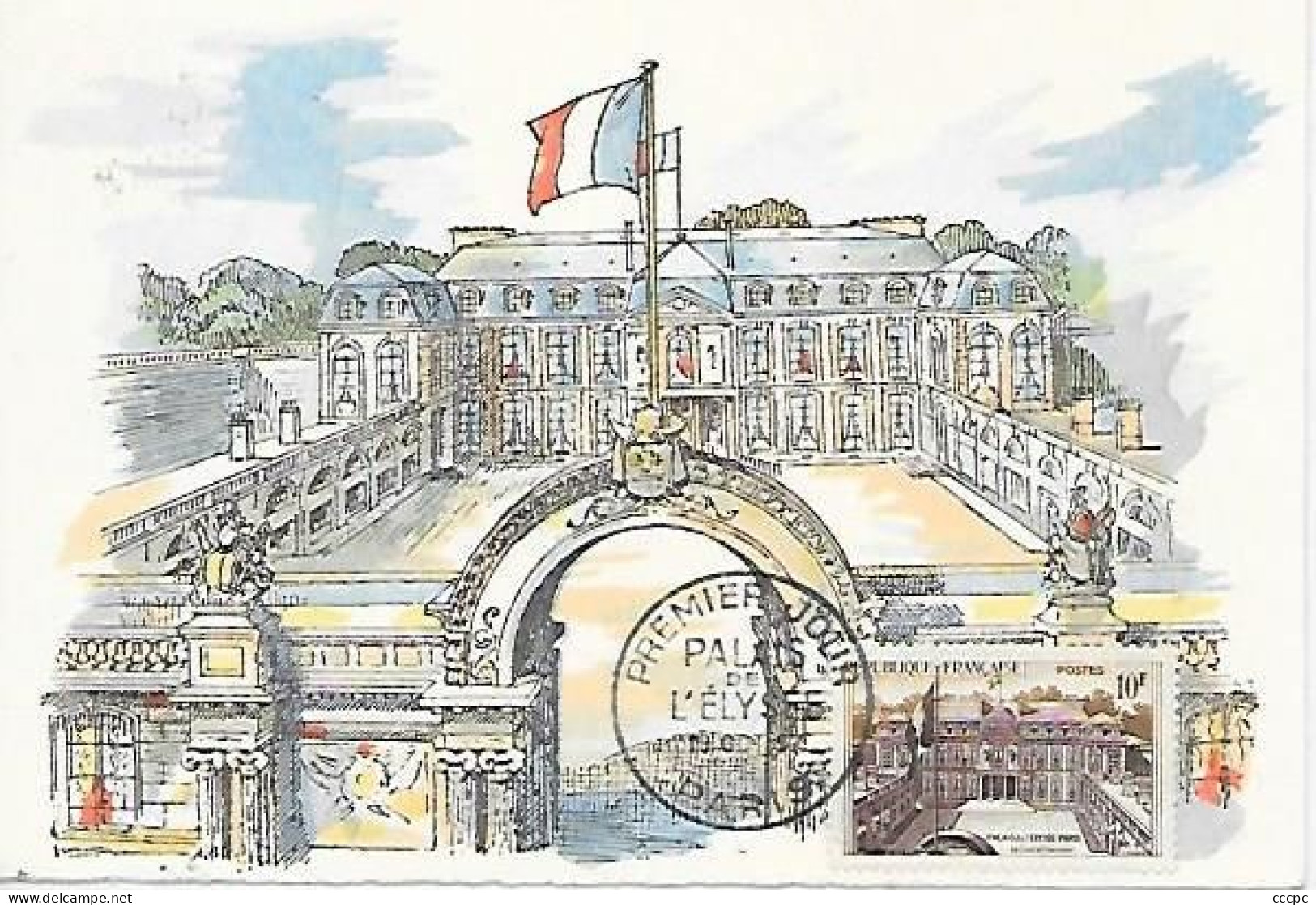 CPM Paris Palais de l'Elysée carte 1er jour 19 Oct 1957