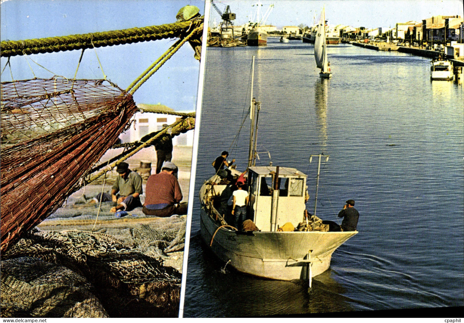 CPM Port la Nouvelle Remaillage des filets depart pour la peche