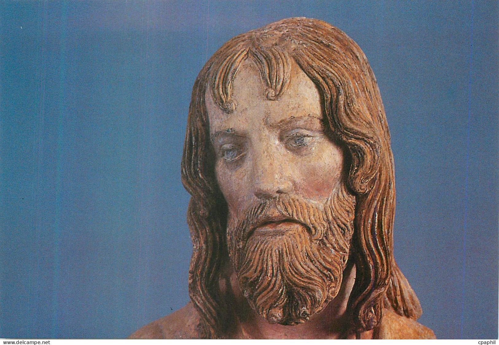 CPM Saint Barthelemy detail sculpture pierre polychrome