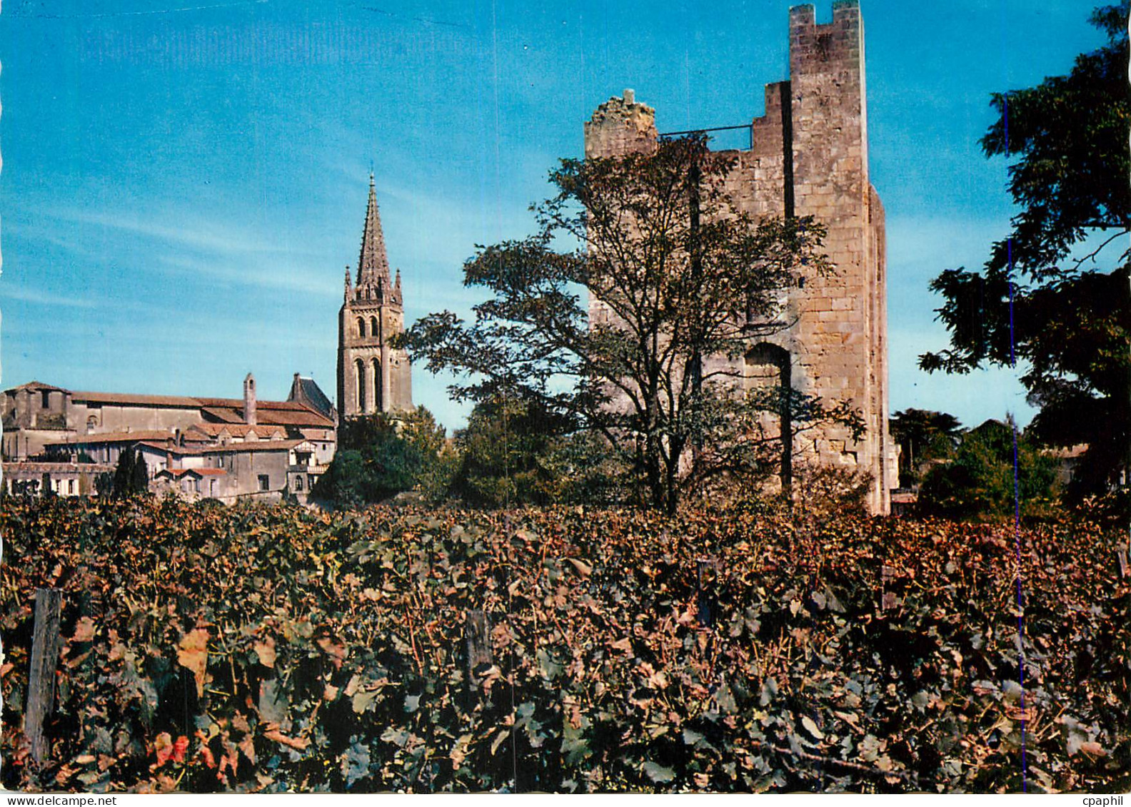 CPM Saint Emilion Le clocher et l eglise Monolithe La Tour du Roi