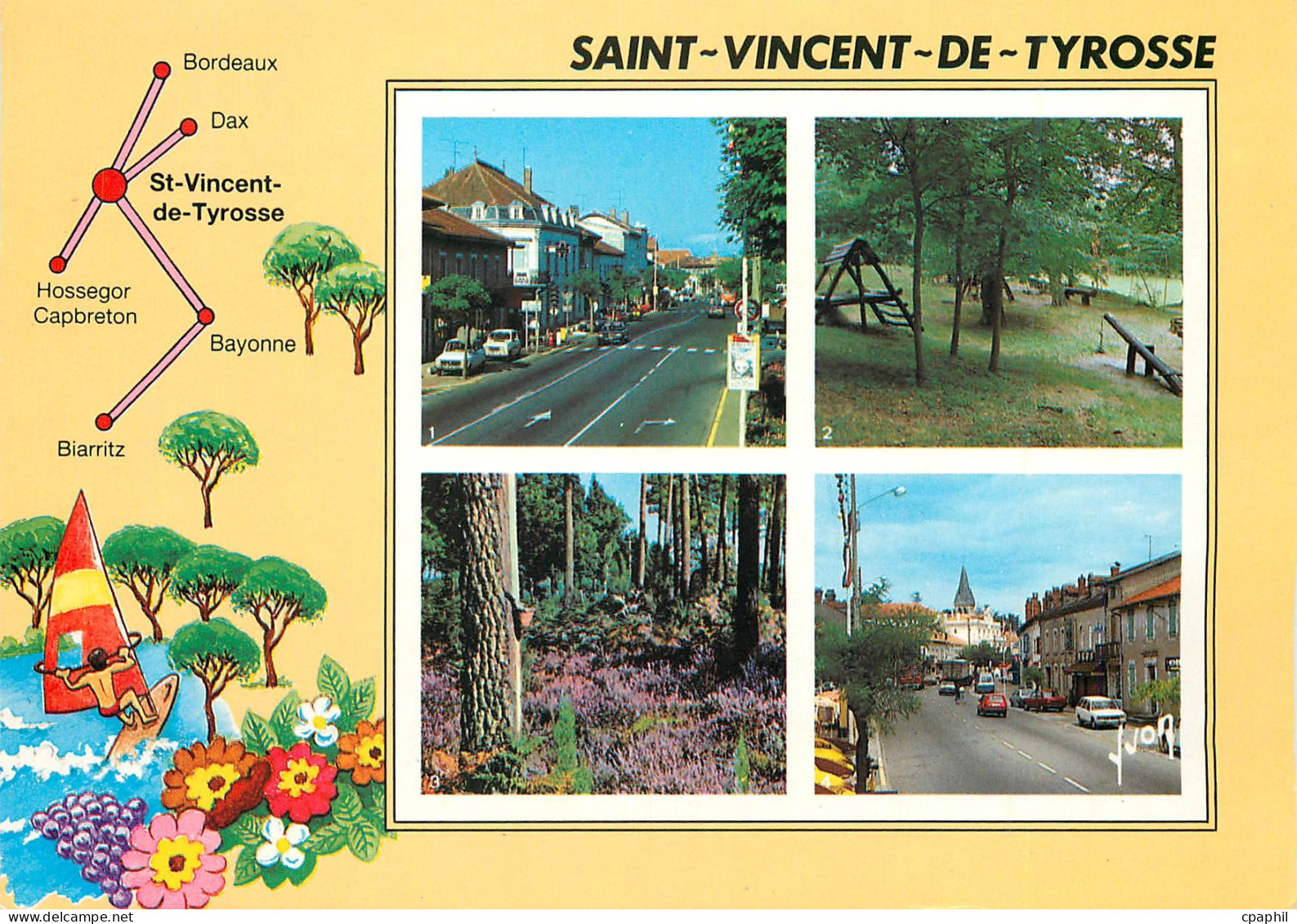 CPM Saint Vincent de Tyrosse (Landes) La rue principale les jardins la foret landaise