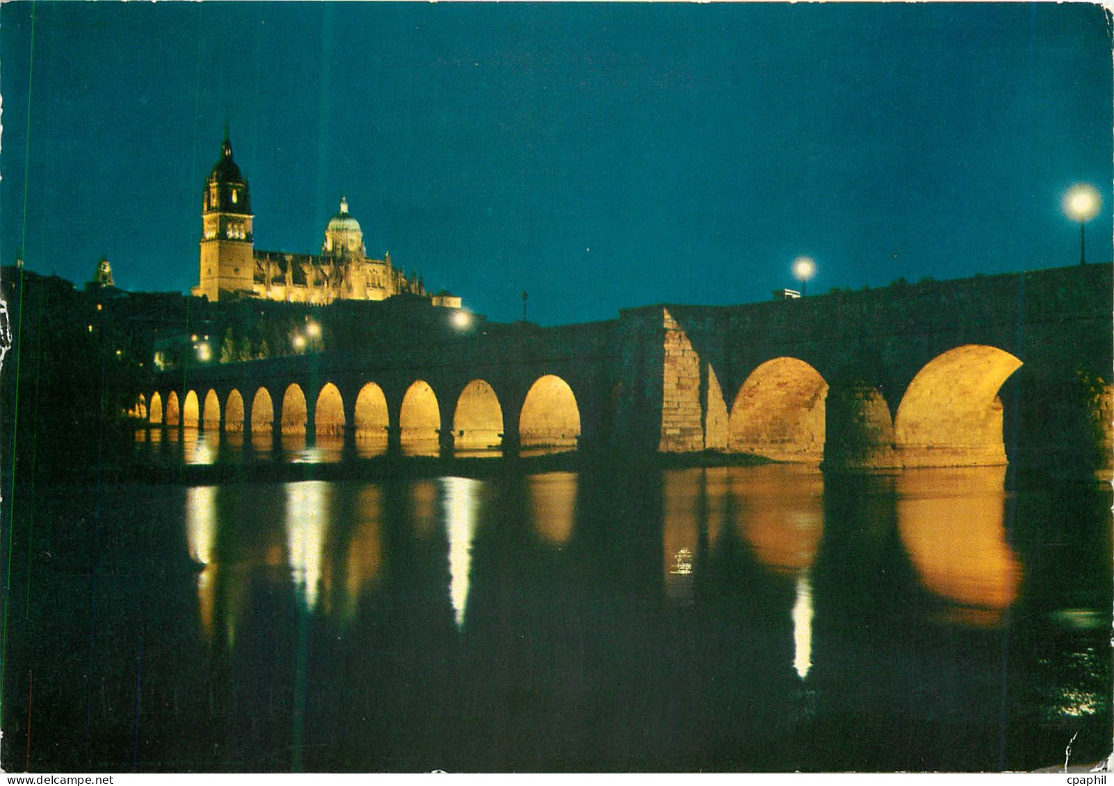 CPM Salamanca pont romain illumine