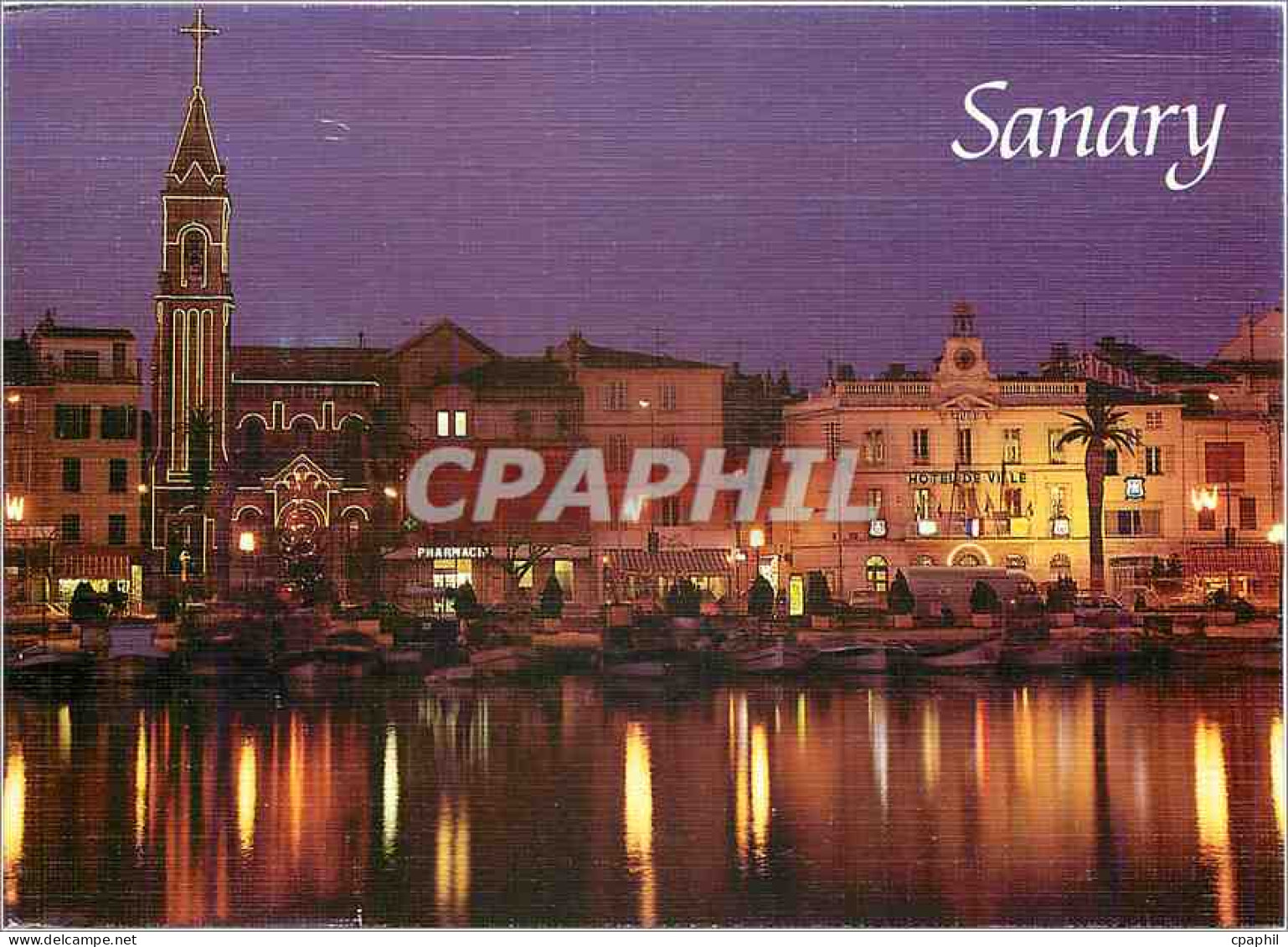 CPM Sanary sur Mer la nuit