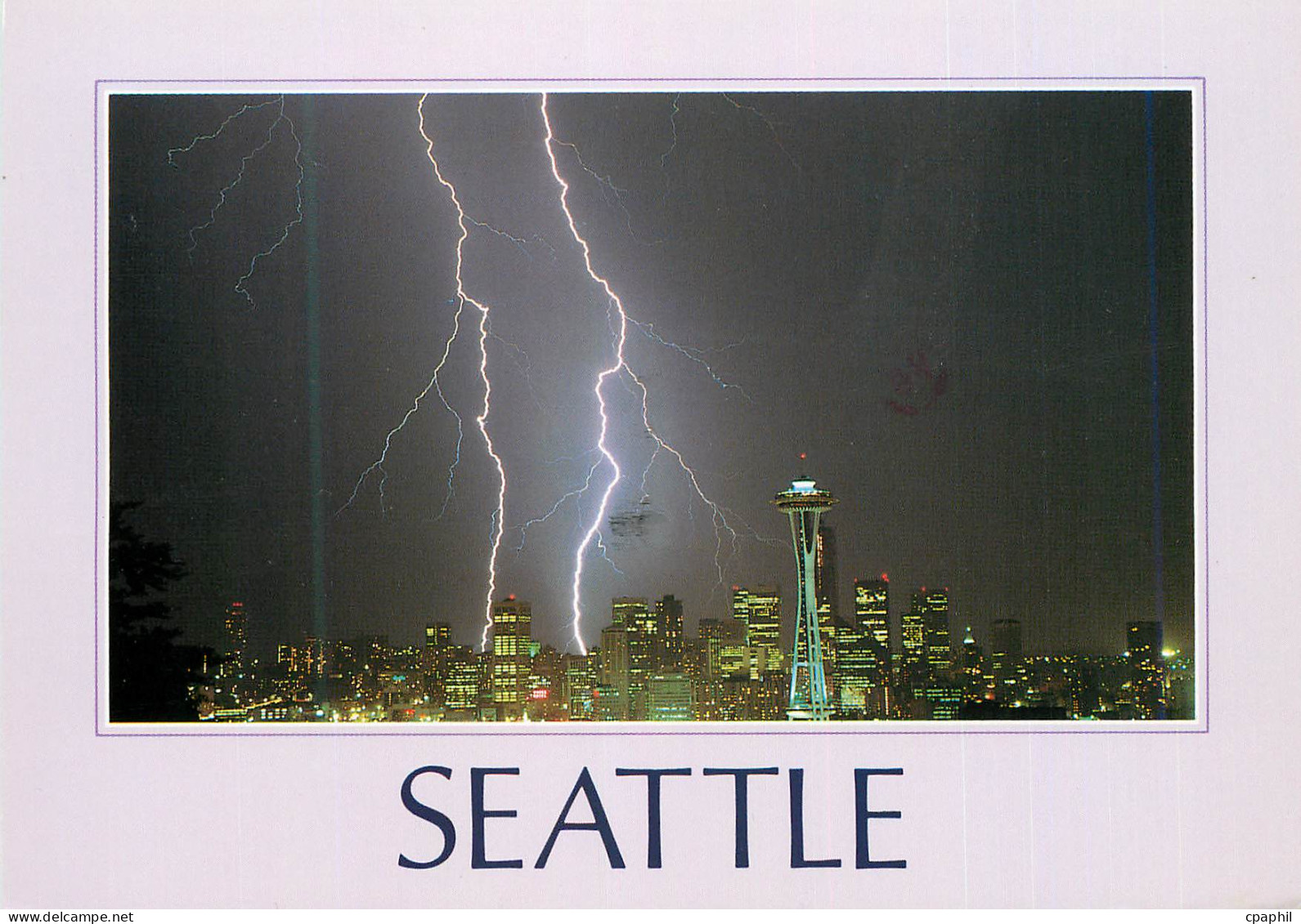 CPM Seattle Lightning Strikes Over the Seattle Skyline