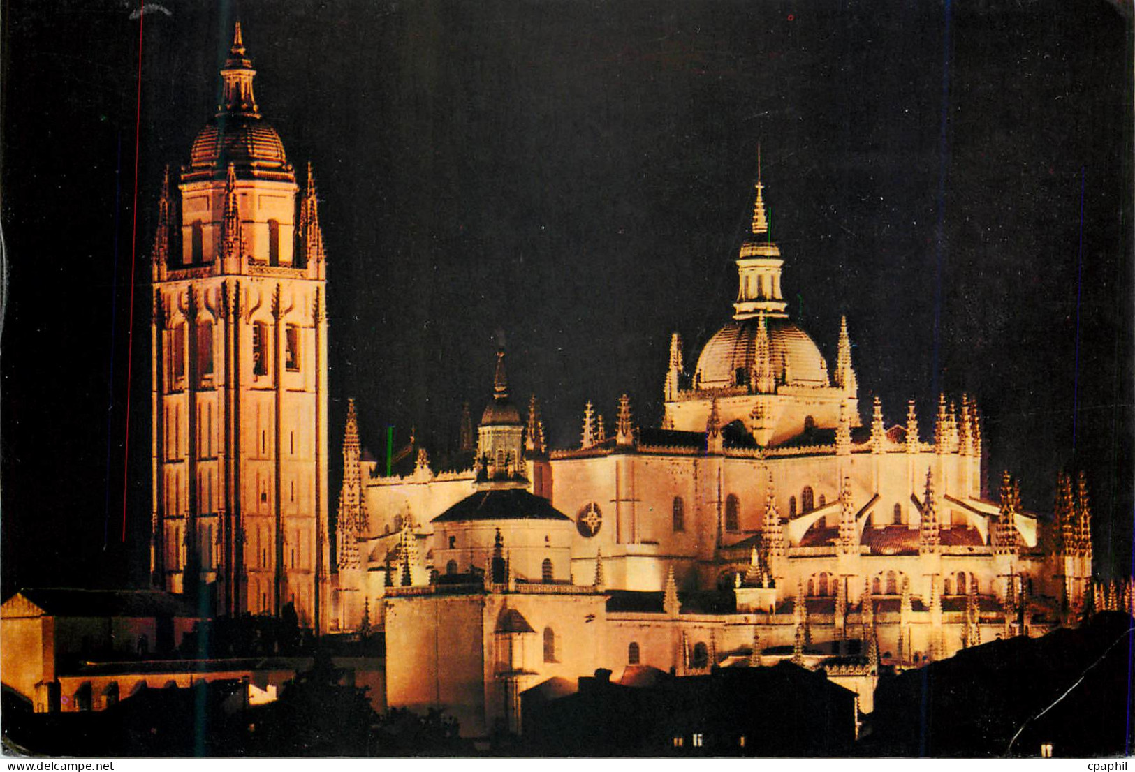 CPM Segovia la cathedrale vue nocturne