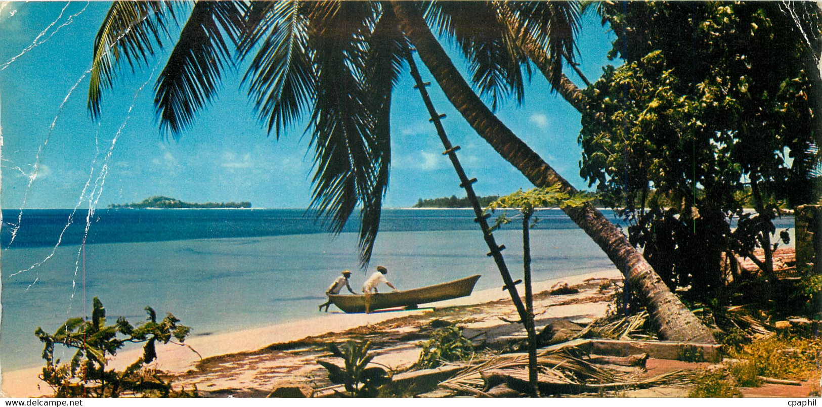 CPM Seychelles Islands Prastin au large se dessine l'Isle Cousin