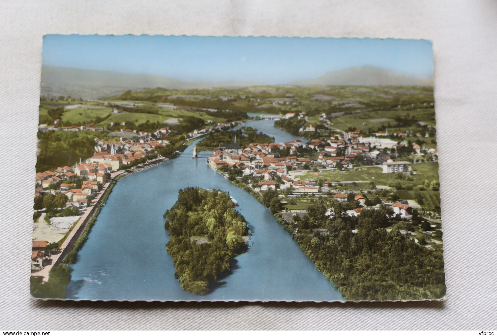 Cpm, Seyssel, vue générale, au fond le barrage, Ain 01