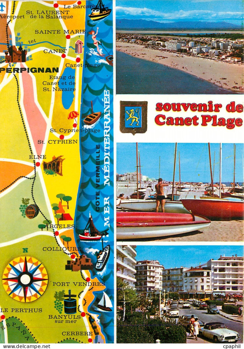 CPM Souvenir de Canet Plage Lumiere et Couleurs de la Cote Vermeille Canet Plage