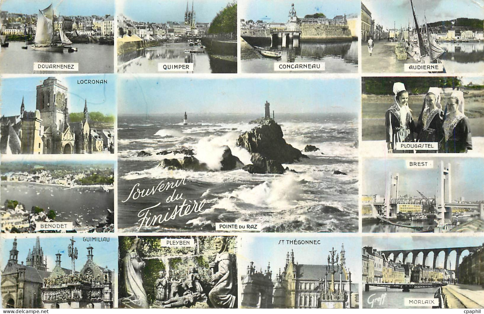 CPM Souvenir de Finistere Douarnenez Quimper Concarneau Audierne Douarnenez Benodet Audierne