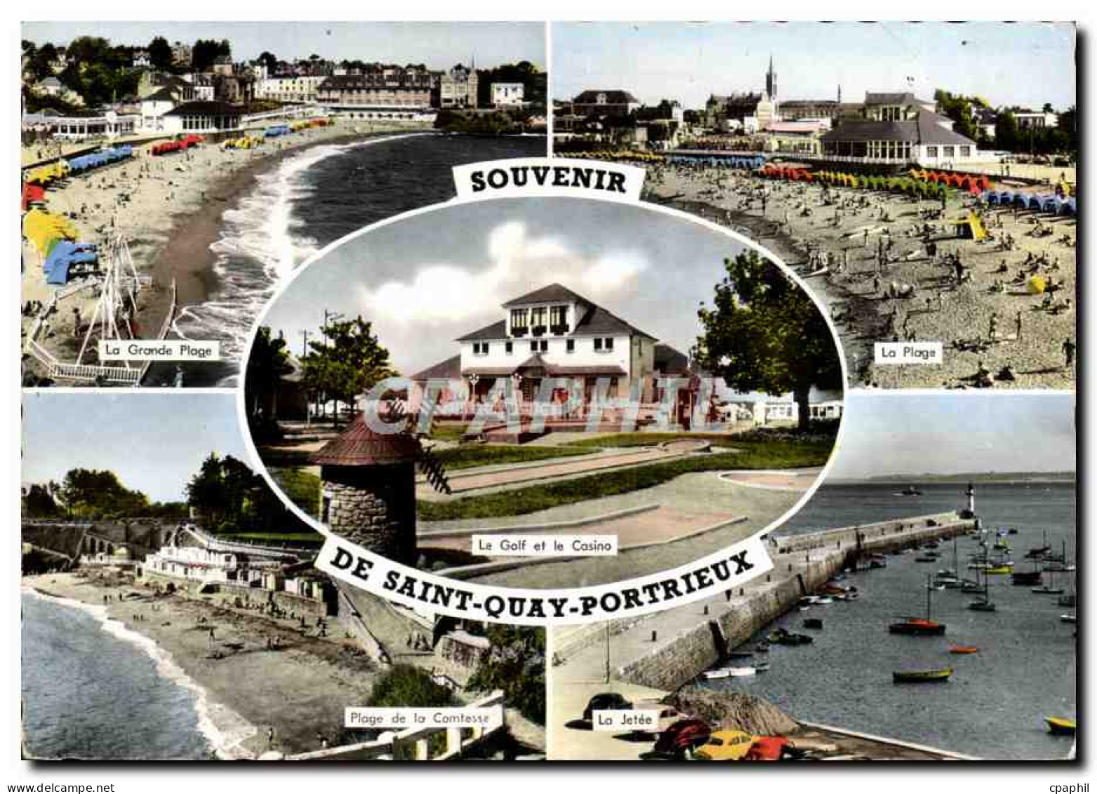 CPM Souvenir De Saint Quay Portrieux La grande plage de la comtesse Jetee