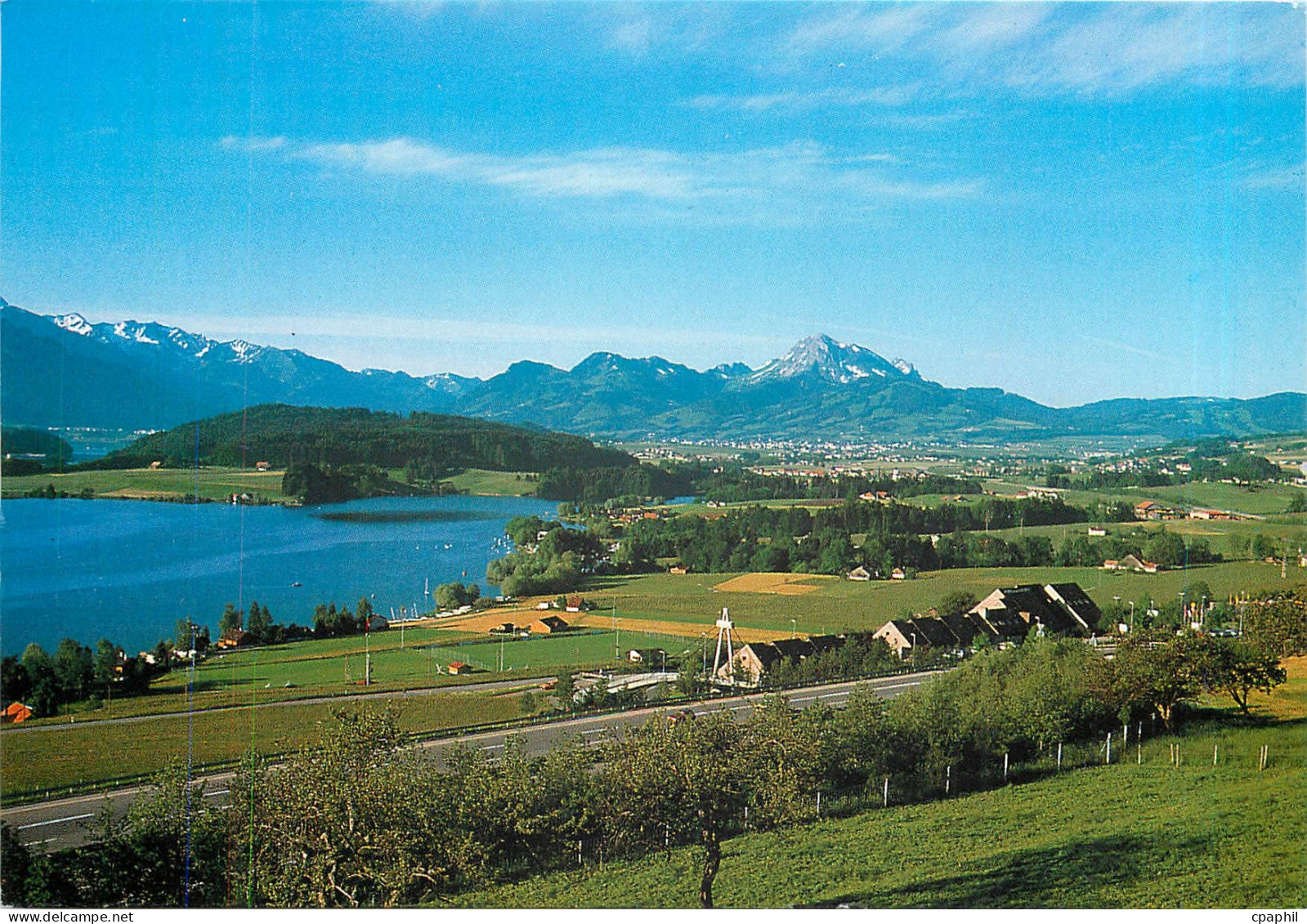 CPM Switzerland Lac de la Gruyere avec le Restoroute
