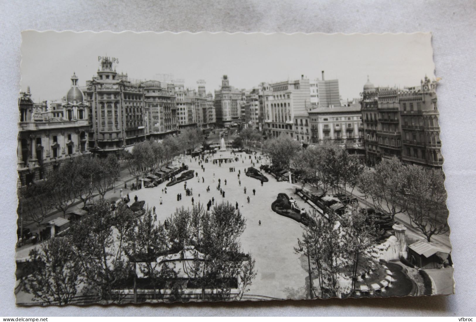 Cpm, Valencia, plaza del Caudillo, Espagne